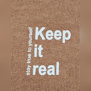 ZARA Women's Crewneck Pullover Sweatshirt "Keep It Real"  Peachy Tan Size 11-12